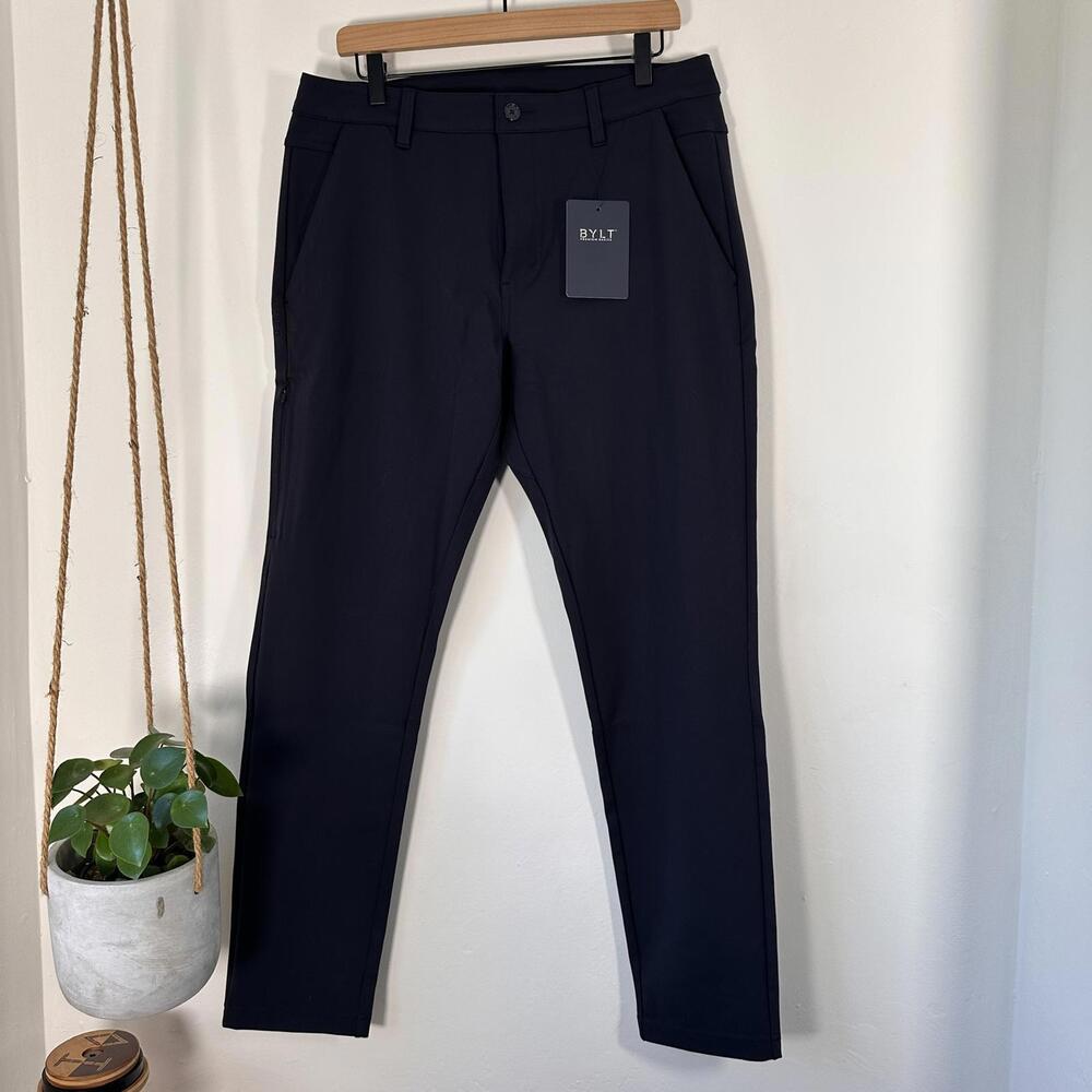 BYLT Premium Basics Everyday Pant 2.0 Performance Pants Mens 36 Navy Commuter
